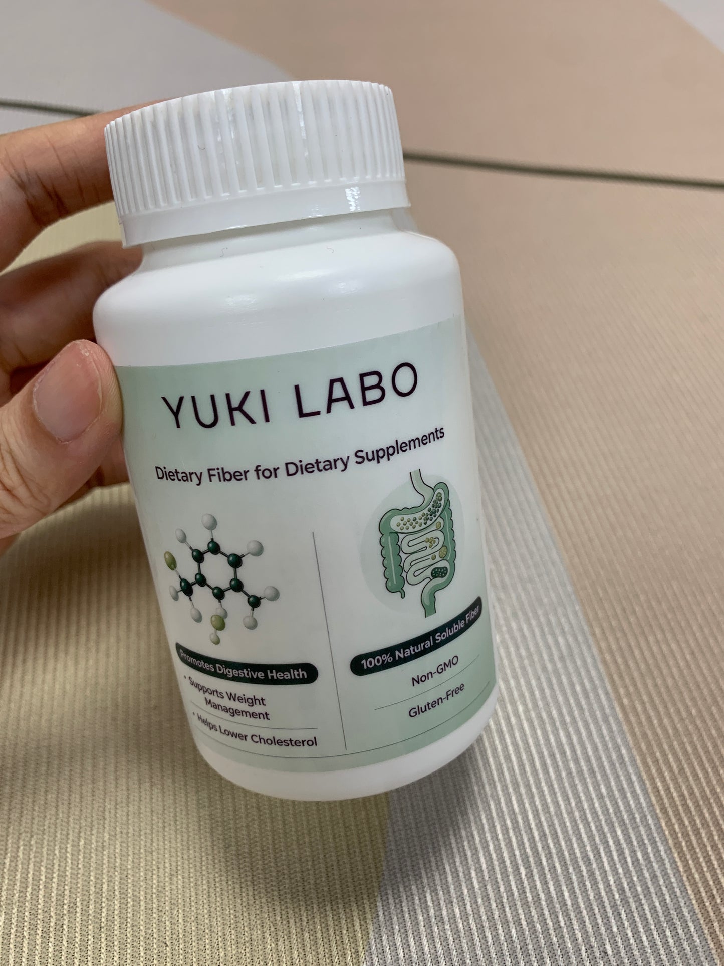 YUKI LABO Dietary fiber for use as an ingredient in the manufacture of dietary supplements High Purity Plant-Based Fiber Powder, Prebiotic Gut Health Raw Material for Capsules