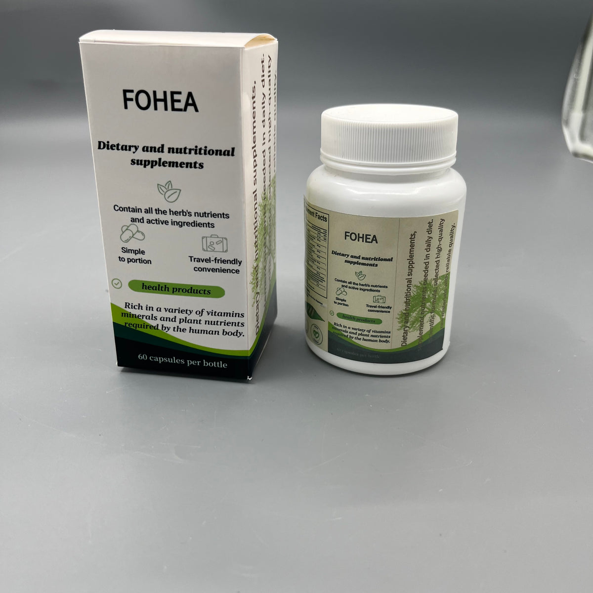 FOHEA Dietary and nutritional supplements Herbal Multivitamin Capsules with Minerals & Plant Nutrients, 60 Capsules Per Bottle for Daily Nutrition Support