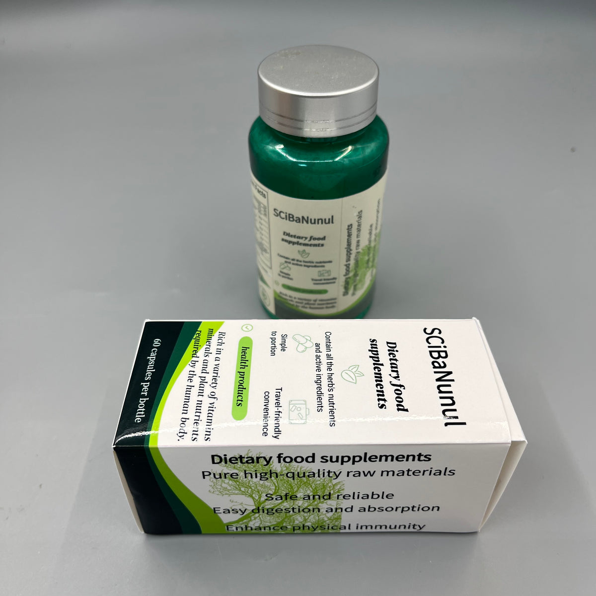 SCiBaNunul Dietary food supplements Multivitamin & Mineral Capsules, Rich in Plant Nutrients, 60 Capsules Per Bottle