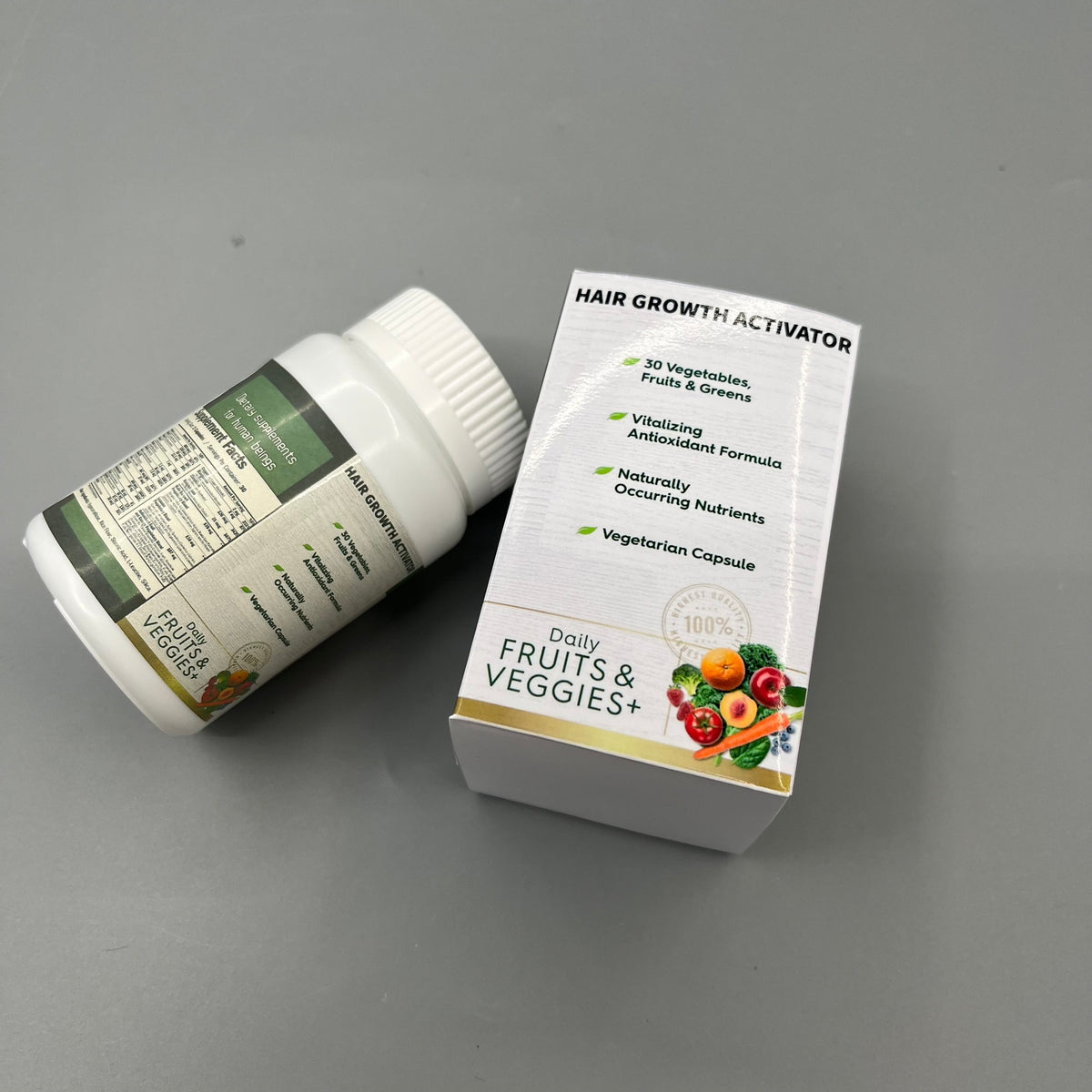 HAIR GROWTH ACTIVATOR Dietary supplements for human beings Daily Fruits & Veggies Vitamin Supplement, Vegetarian Capsules with Natural Plant Nutrients for Hair Health