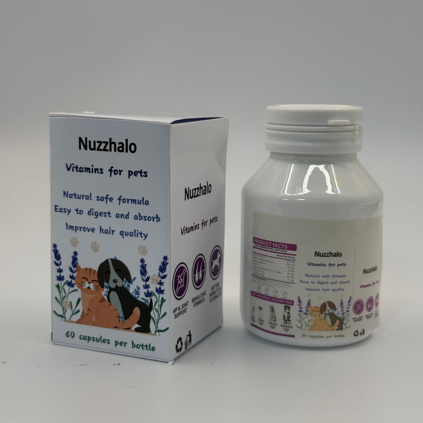 Nuzzhalo Vitamins for pets Immune Support, Skin & Coat, Joint Health Supplement
