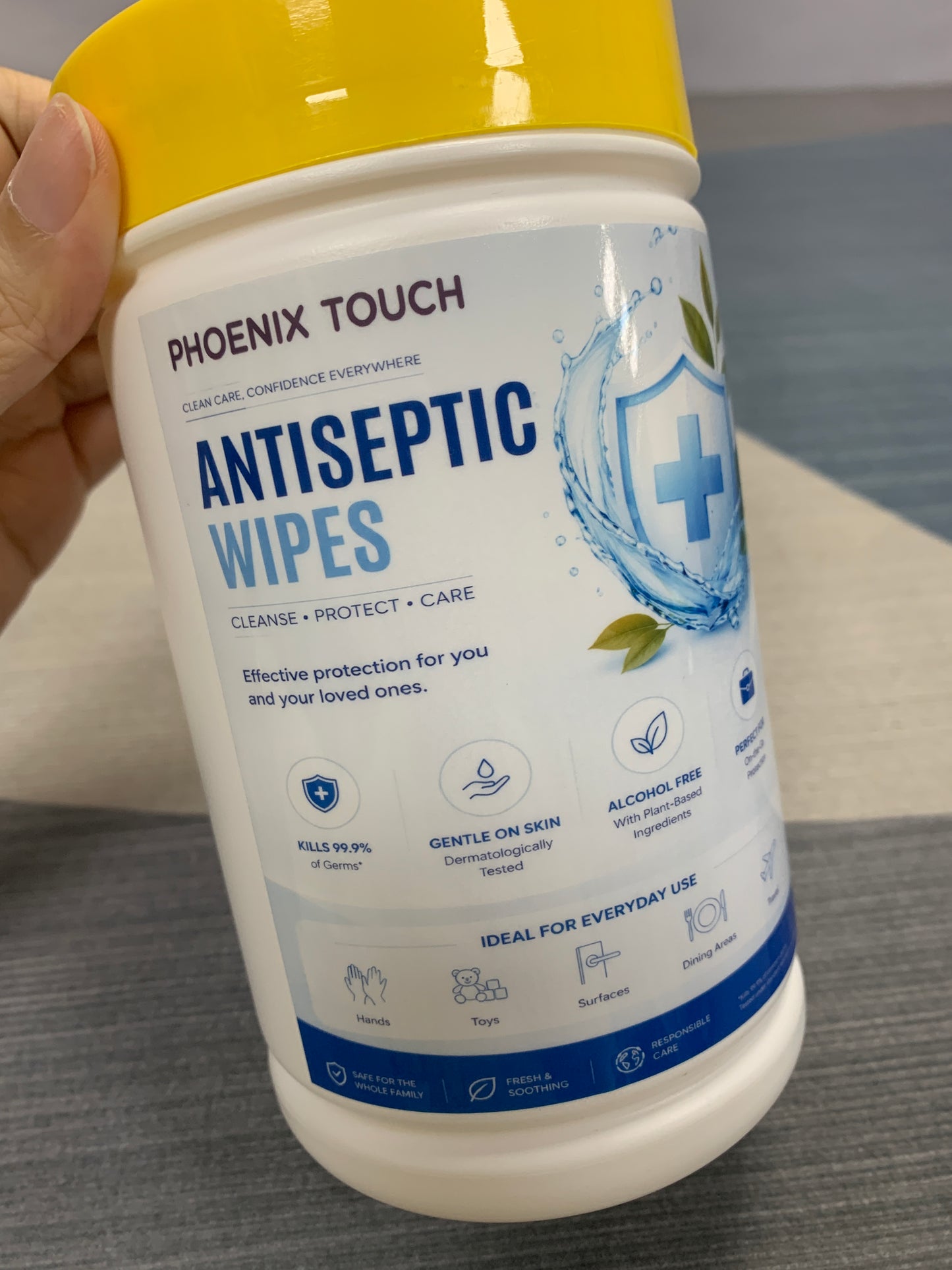 PHOENIX TOUCH  Disinfecting wipes   Alcohol-Free Antiseptic Wipes, 99.9% Germ Killing Disinfecting Wipes, Gentle Plant-Based Cleaning Wipes for Home Travel