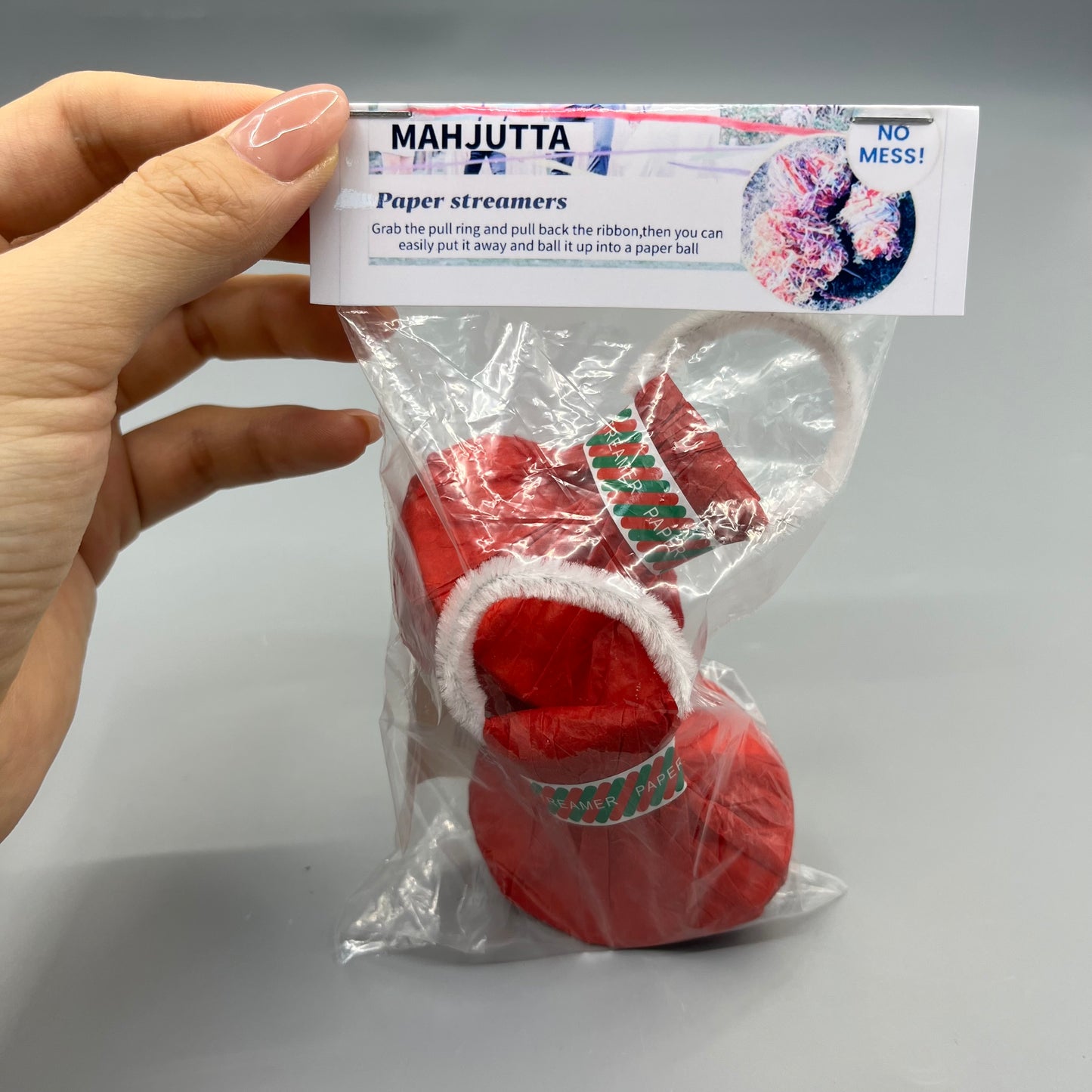MAHJUTTA  Paper streamers   Paper streamers Portable Santa Style Pull String Confetti Poppers for Xmas Birthday Celebration
