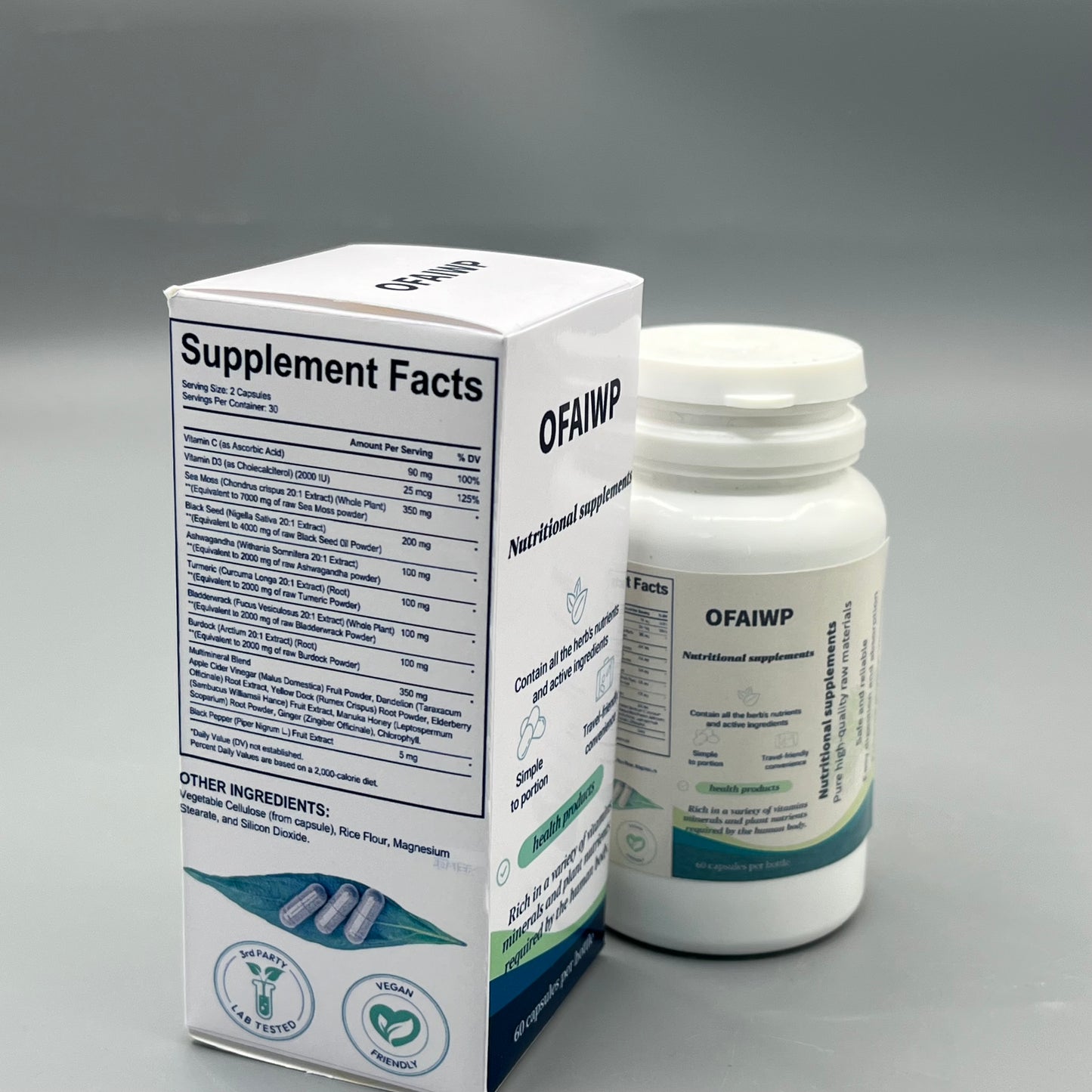 OFAIWP  Nutritional supplements   Plant Active Ingredient Complex Vitamin & Mineral Pills for Daily Body Nutrition Support