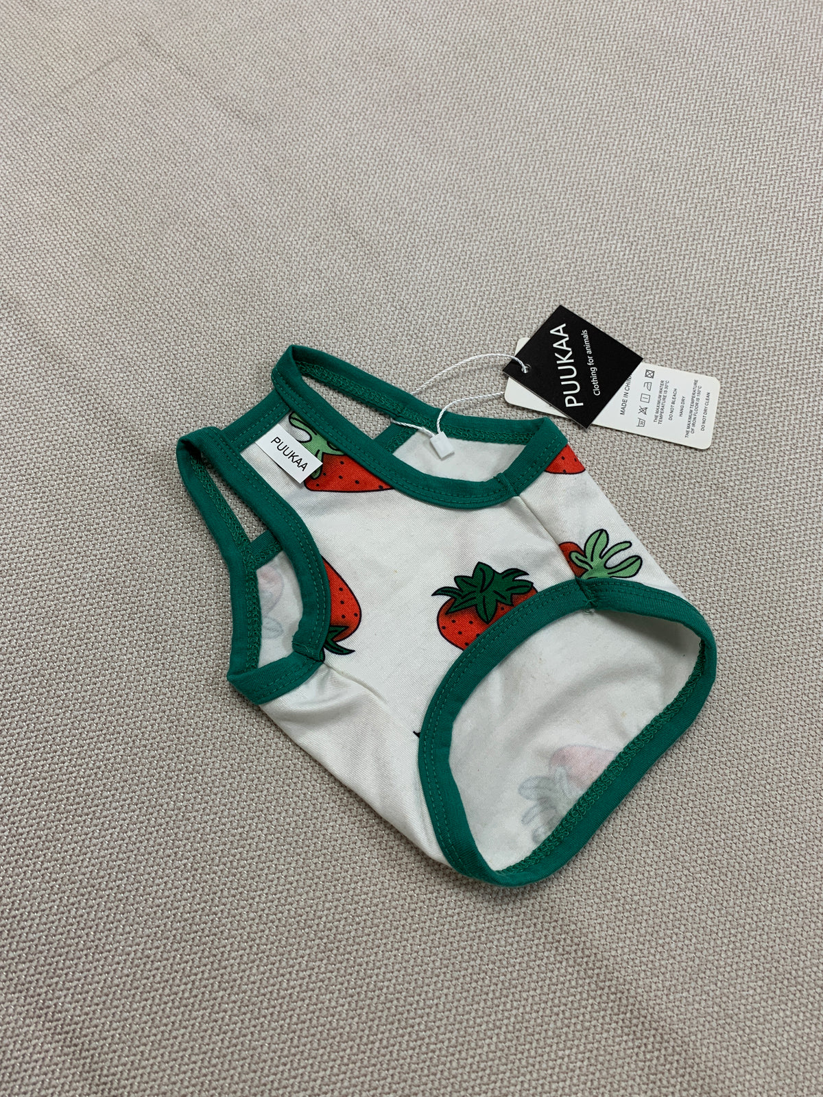 PUUKAA   Clothing for animals, Cute Strawberry Printed Vest for Small Dogs Cats