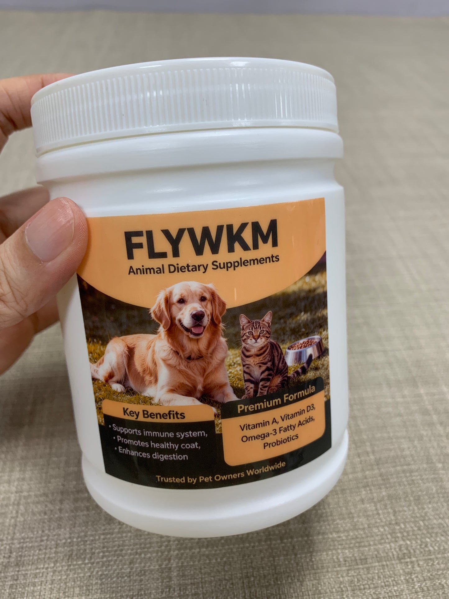 FLYWKM  Dietary supplements for animals Multivitamin Probiotic Powder for Dogs & Cats Skin Coat Immune Support