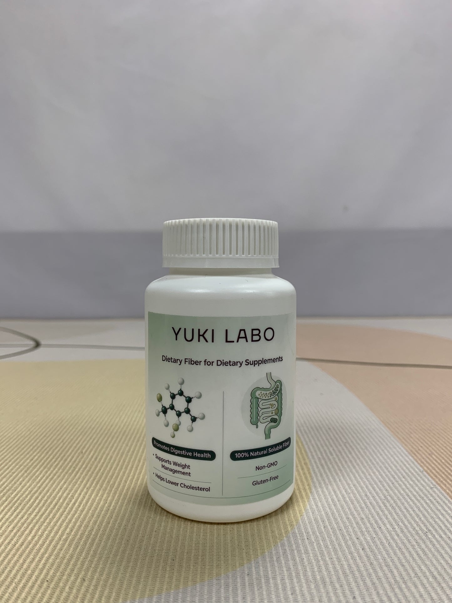 YUKI LABO  Dietary fiber for use as an ingredient in the manufacture of dietary supplements High Purity Plant-Based Fiber Powder, Prebiotic Gut Health Raw Material for Capsules