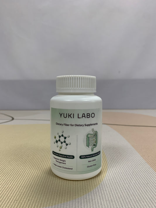 YUKI LABO  Dietary fiber for use as an ingredient in the manufacture of dietary supplements High Purity Plant-Based Fiber Powder, Prebiotic Gut Health Raw Material for Capsules