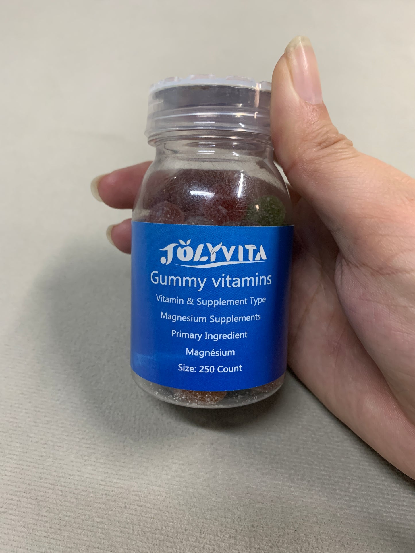 JOLYVITA Gummy vitamins Sugar Free Magnesium Potassium Supplement with Vitamin for Calm Mood & Sleep Support