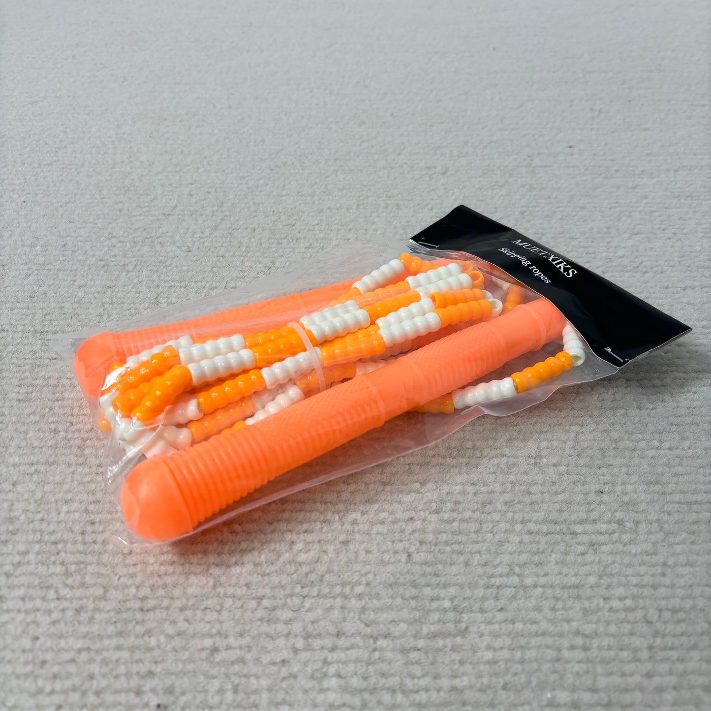 MUETXIKS Skipping ropes Supertrip Jump Rope Kids-Soft Beaded Skipping Rope Adjustable Tangle-Free Segmented Jumping Rope for Children and Students