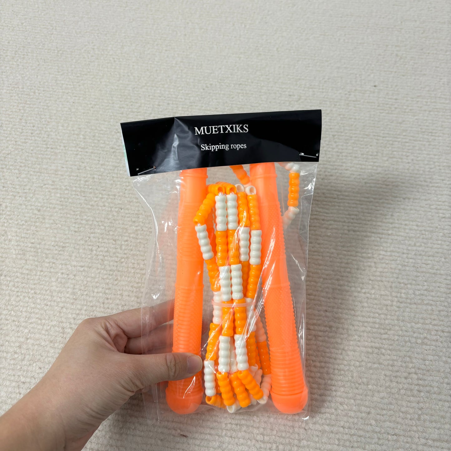 MUETXIKS Skipping ropes Supertrip Jump Rope Kids-Soft Beaded Skipping Rope Adjustable Tangle-Free Segmented Jumping Rope for Children and Students