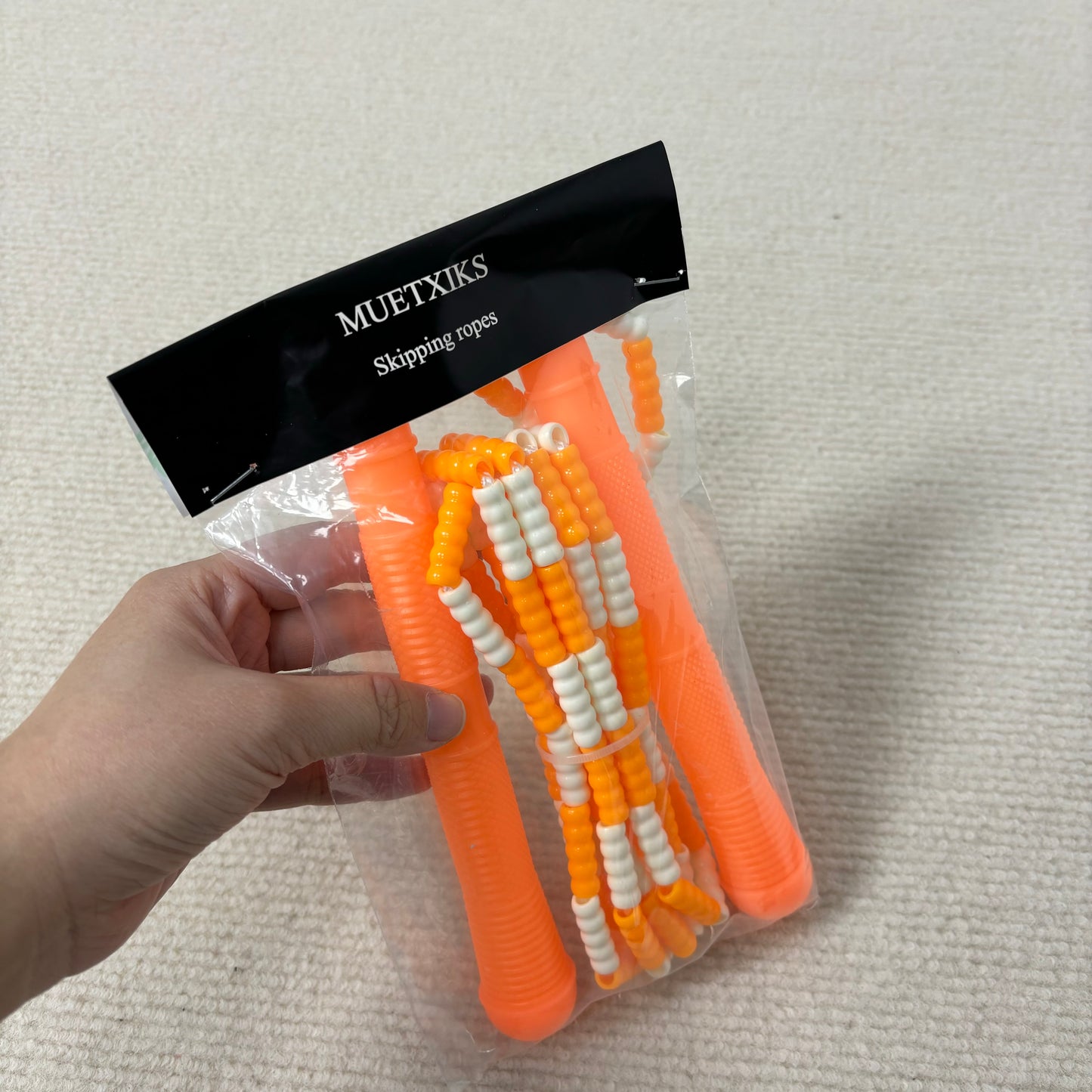 MUETXIKS Skipping ropes Supertrip Jump Rope Kids-Soft Beaded Skipping Rope Adjustable Tangle-Free Segmented Jumping Rope for Children and Students