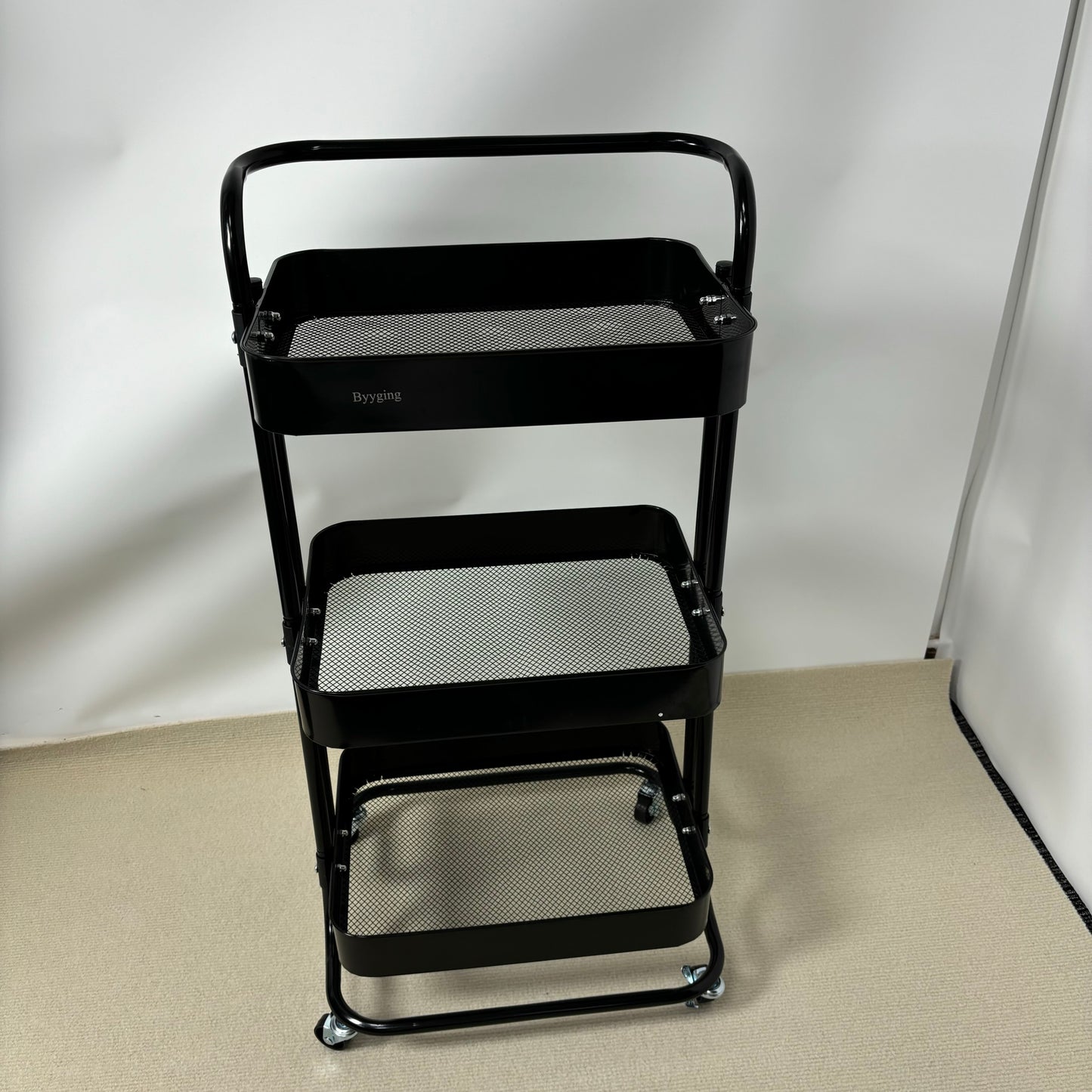 Byyging Bar carts 3 Tier Bar Cart, Liquor Utility Cart for Wine Beverage Dinner Party, Rolling Wine Coffee Drink Serving Cart