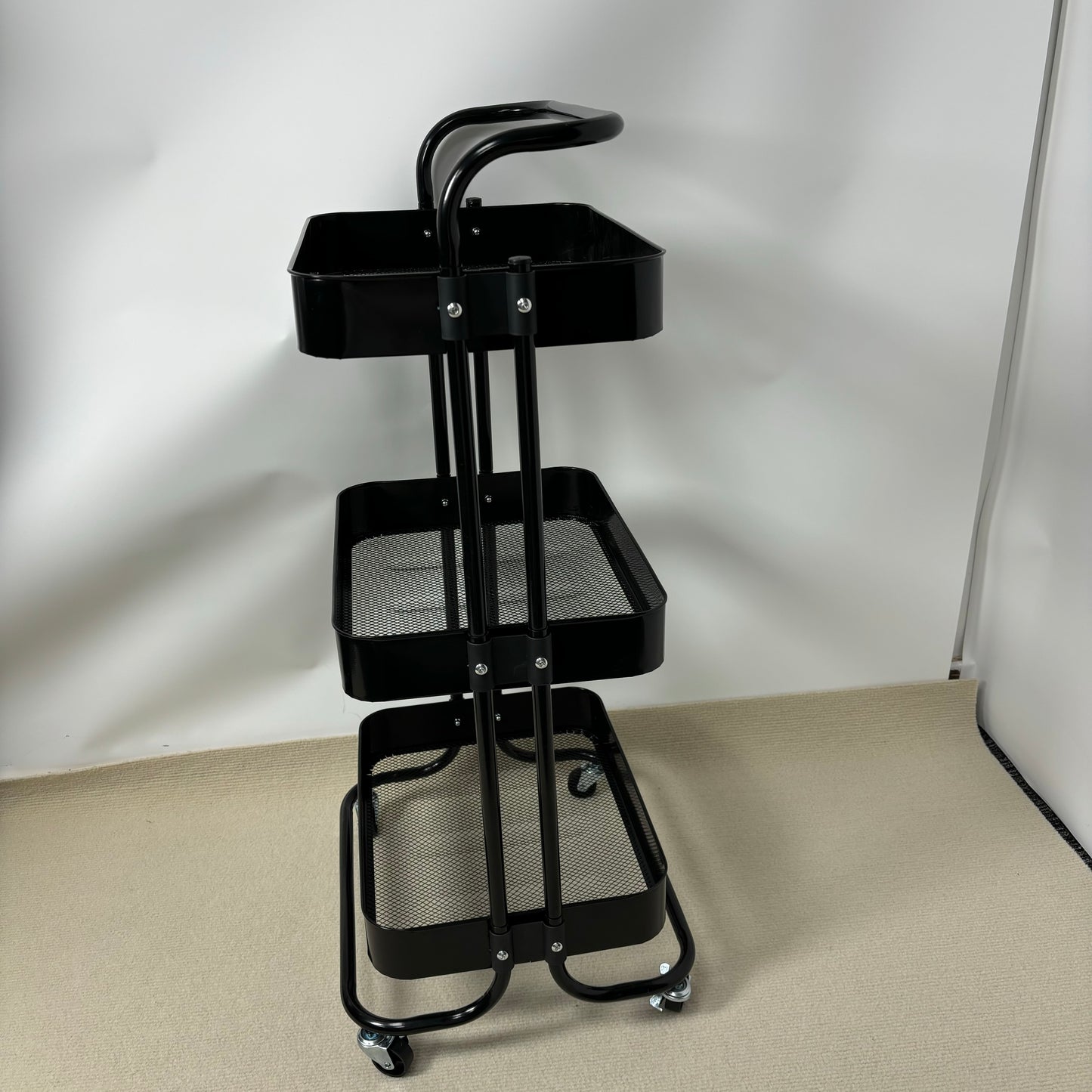 Byyging Bar carts 3 Tier Bar Cart, Liquor Utility Cart for Wine Beverage Dinner Party, Rolling Wine Coffee Drink Serving Cart
