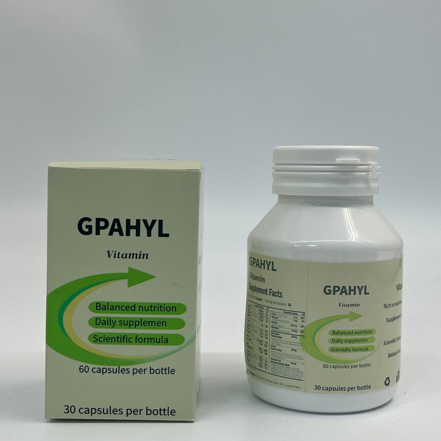 GPAHYL Vitamins Comprehensive Multivitamin Tablets Daily Health Care Nutrient Tablets Body Vitality Supplement Pills