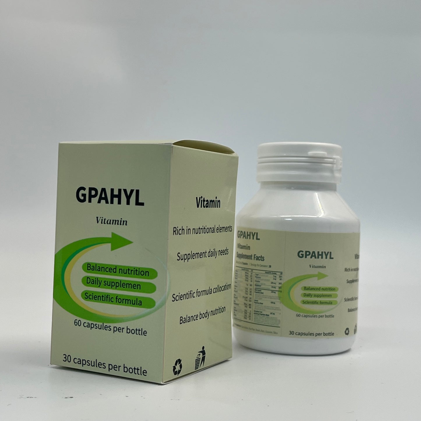 GPAHYL Vitamins Comprehensive Multivitamin Tablets Daily Health Care Nutrient Tablets Body Vitality Supplement Pills