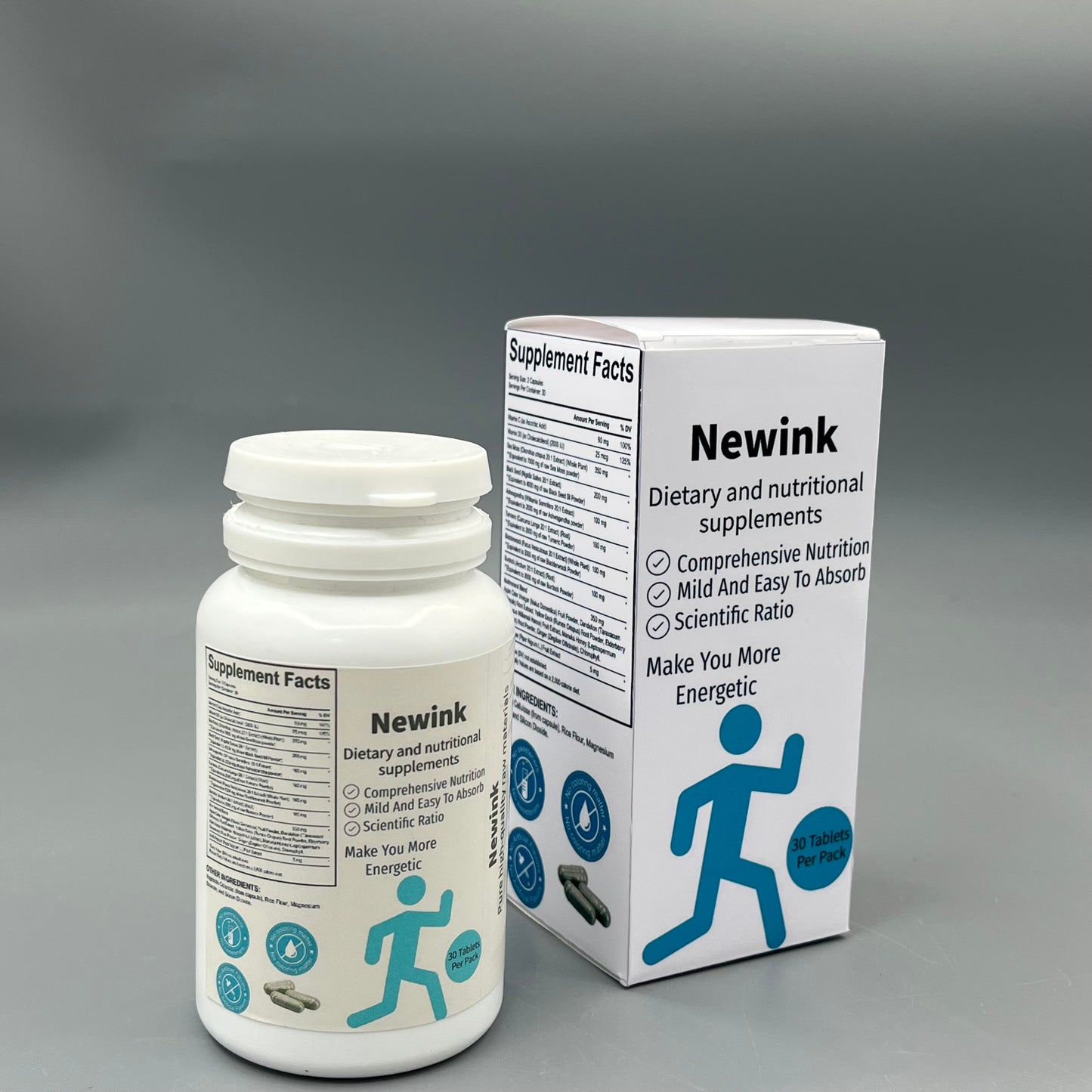 Newink  Dietary and nutritional supplements  scientific ratio dietary supplement for adult daily energy support, 30 tablets per pack