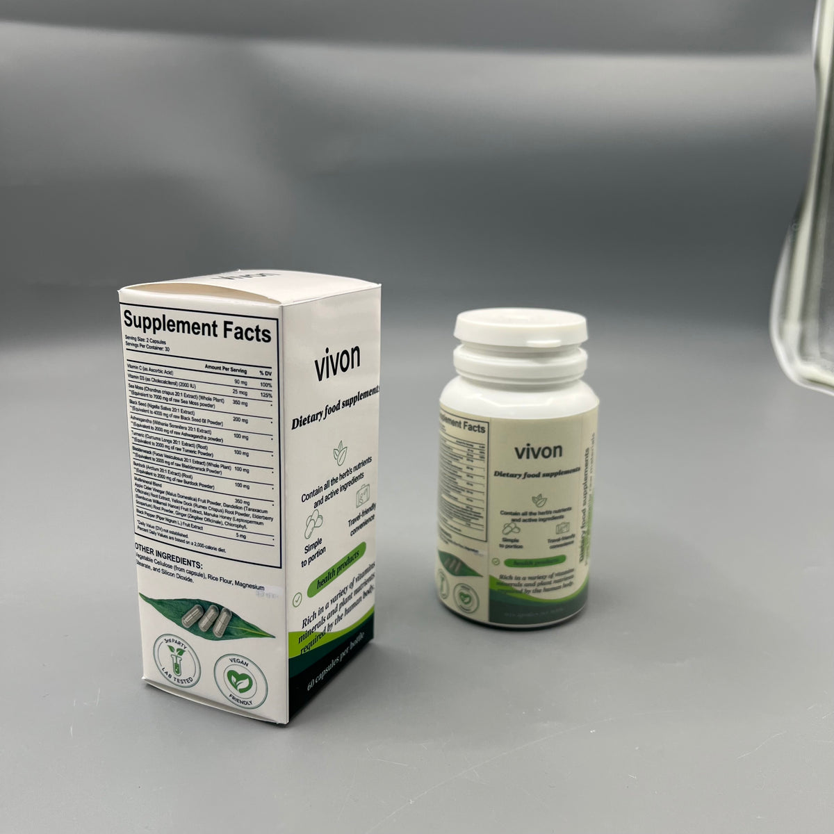 vivon  Dietary food supplements     daily plant‑sourced nutrition supplement