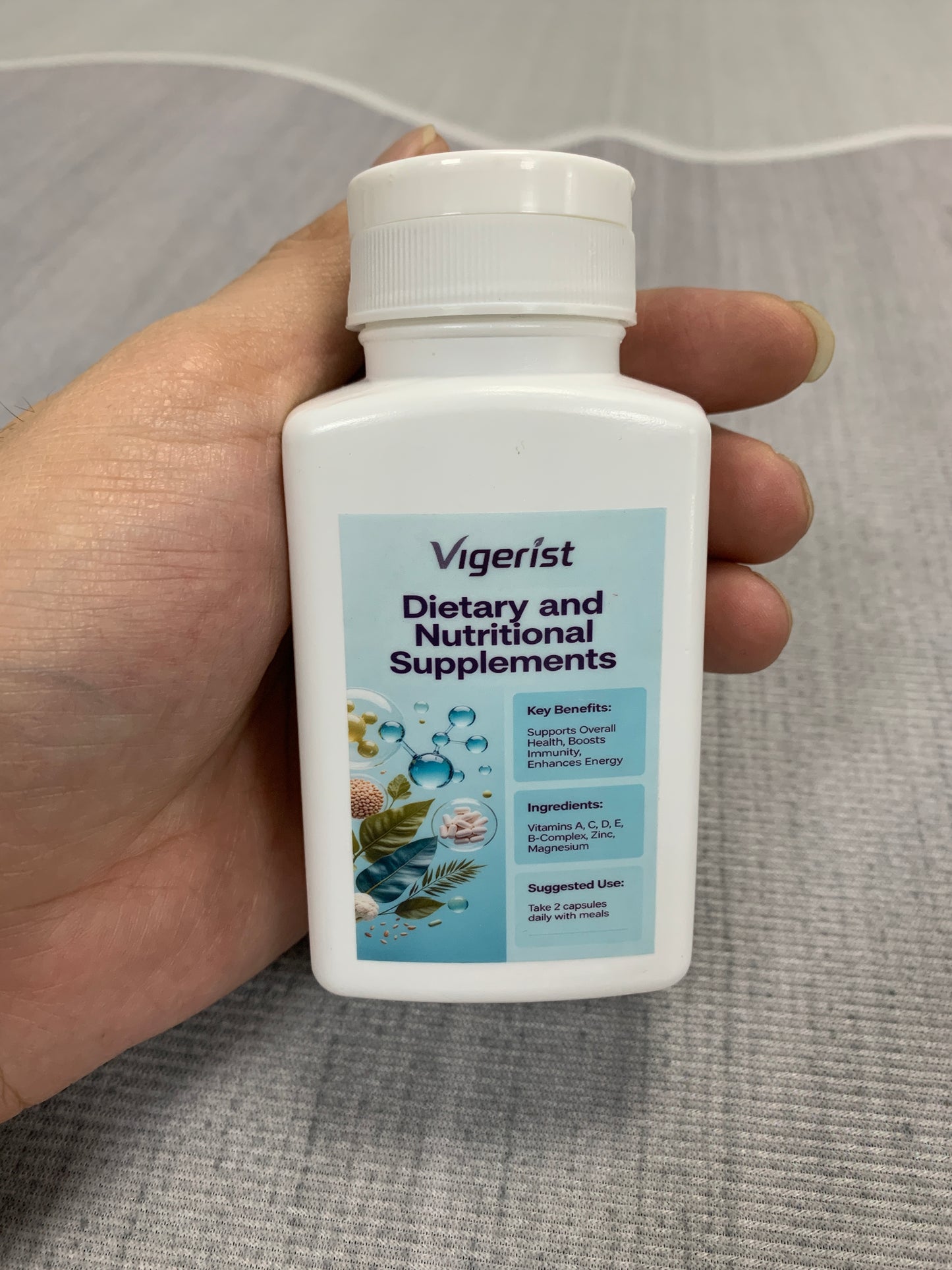 Vigerist Dietary and nutritional supplements Natural Organic Vitamin Mineral Supplement, Daily Health Support Nutritional Capsules for Men Women Adults