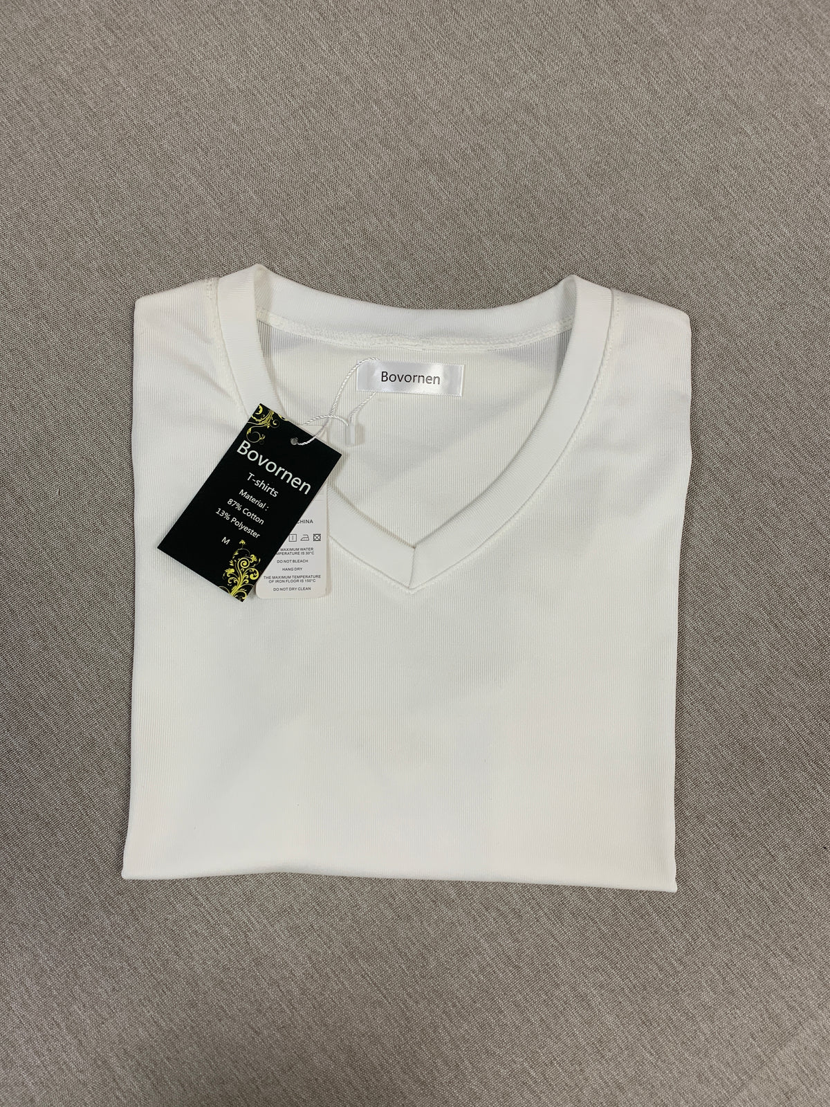 Bovornen  T-shirts Curved Hem Slim Fit Casual Tee Top