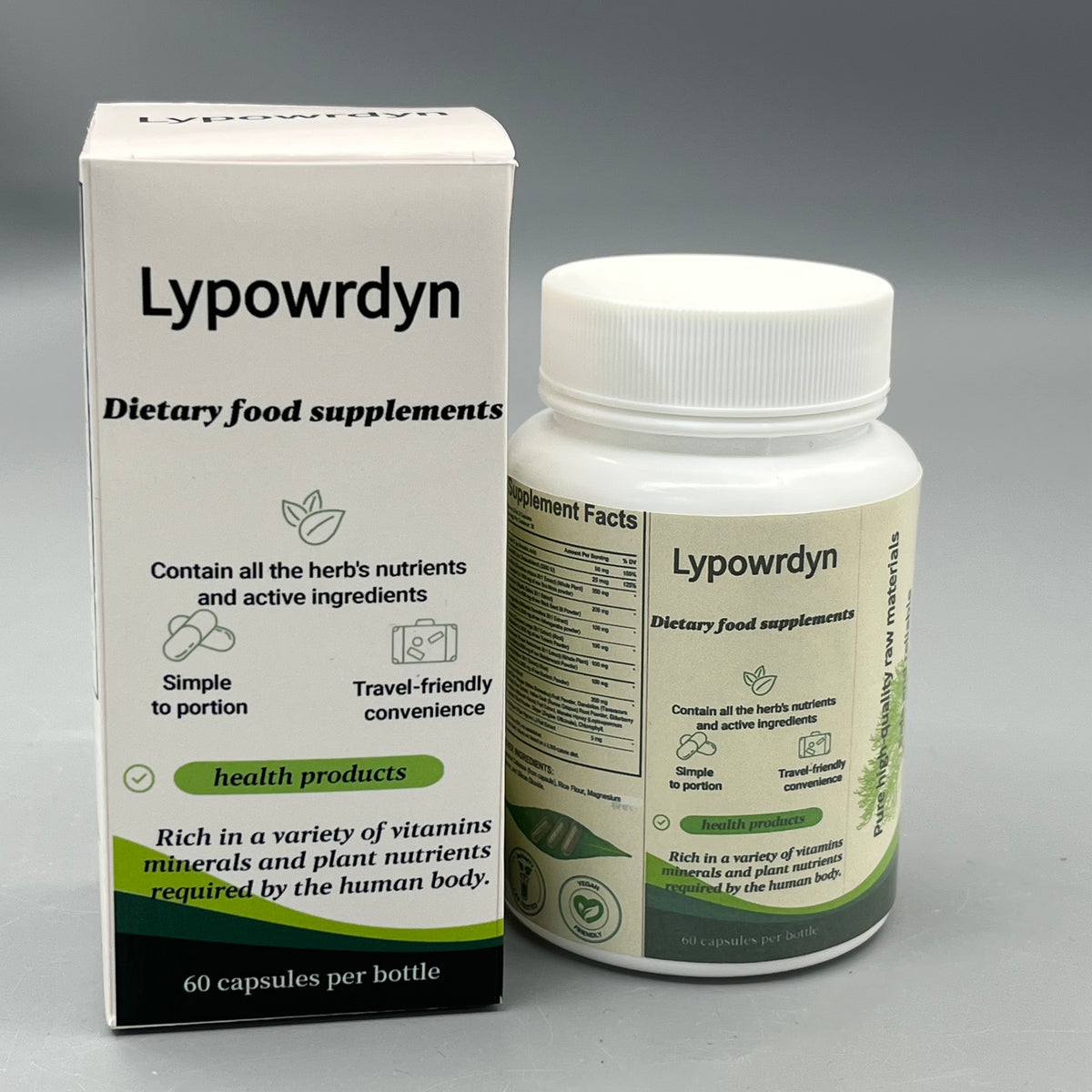 Lypowrdyn  Dietary food supplements Multi Vitamins & Plant Minerals Capsules, 60 Capsules Per Bottle for Daily Nutrient Support