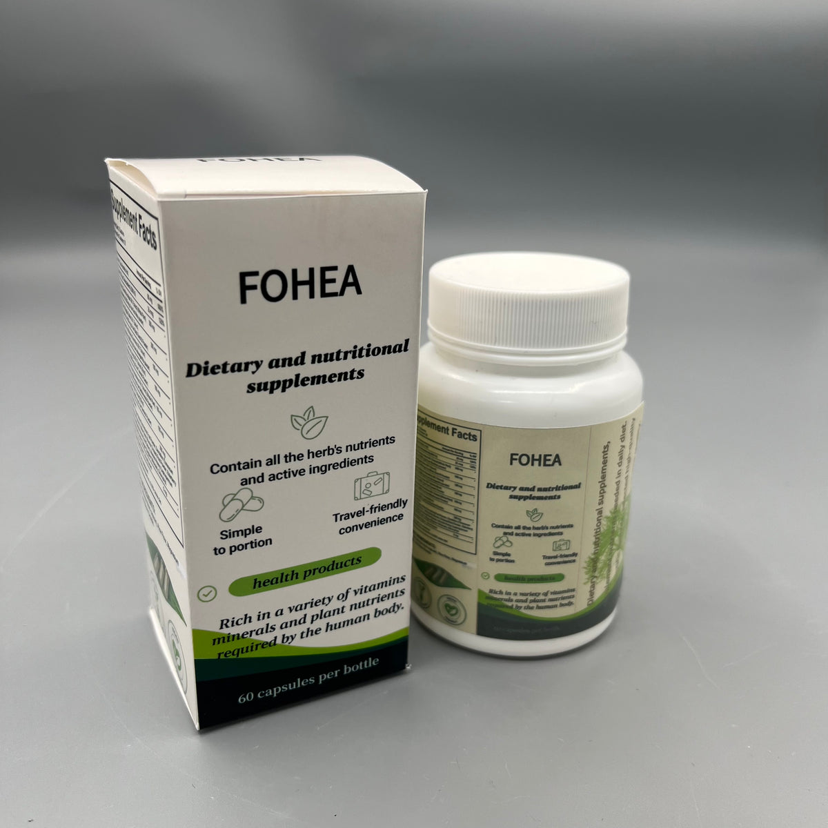 FOHEA  Dietary and nutritional supplements Herbal Multivitamin Capsules with Minerals & Plant Nutrients, 60 Capsules Per Bottle for Daily Nutrition Support