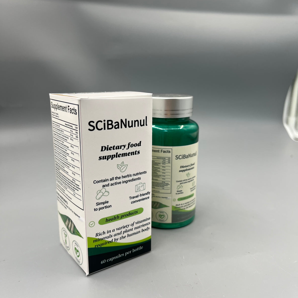 SCiBaNunul  Dietary food supplements Multivitamin & Mineral Capsules, Rich in Plant Nutrients, 60 Capsules Per Bottle