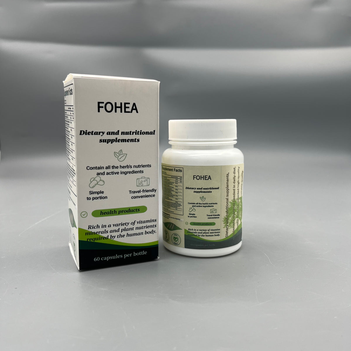 FOHEA  Dietary and nutritional supplements Herbal Multivitamin Capsules with Minerals & Plant Nutrients, 60 Capsules Per Bottle for Daily Nutrition Support