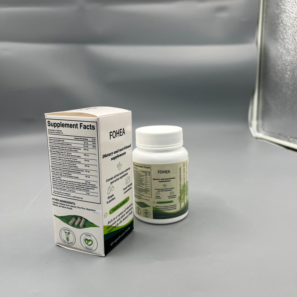 FOHEA  Dietary and nutritional supplements Herbal Multivitamin Capsules with Minerals & Plant Nutrients, 60 Capsules Per Bottle for Daily Nutrition Support