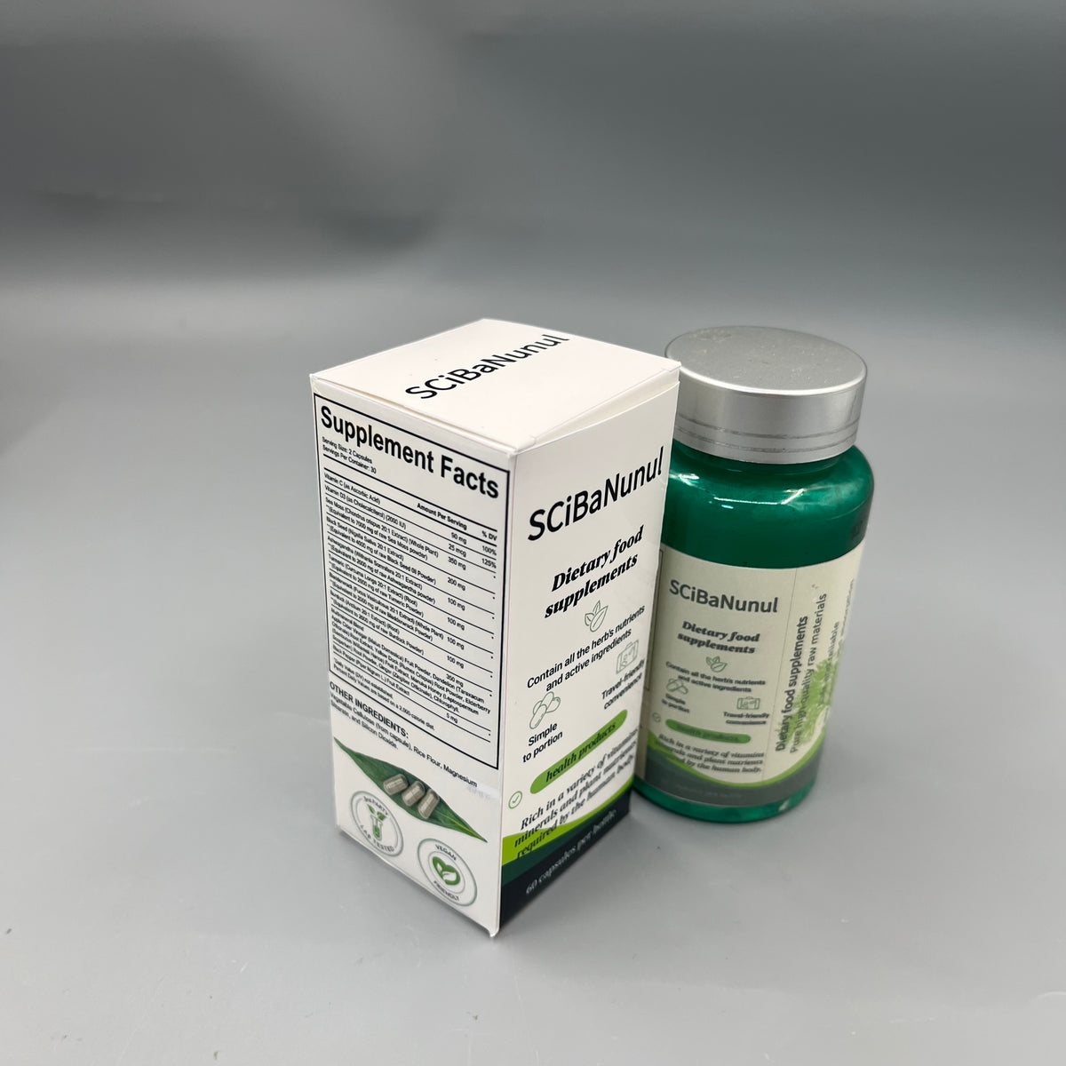 SCiBaNunul  Dietary food supplements Multivitamin & Mineral Capsules, Rich in Plant Nutrients, 60 Capsules Per Bottle