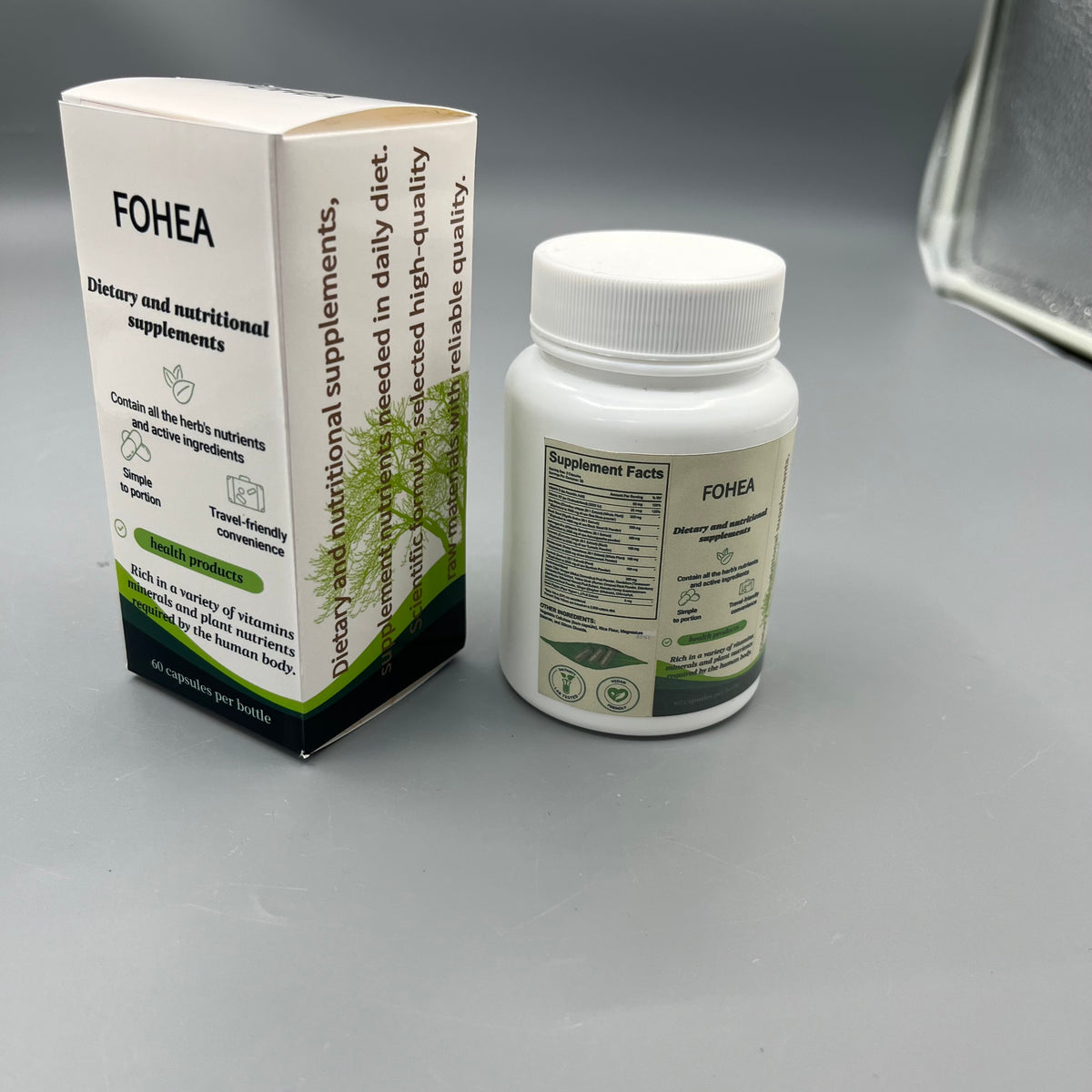 FOHEA  Dietary and nutritional supplements Herbal Multivitamin Capsules with Minerals & Plant Nutrients, 60 Capsules Per Bottle for Daily Nutrition Support