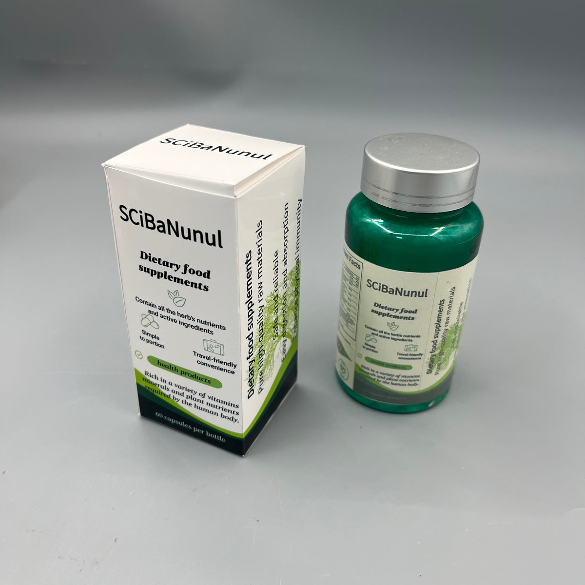 SCiBaNunul  Dietary food supplements Multivitamin & Mineral Capsules, Rich in Plant Nutrients, 60 Capsules Per Bottle