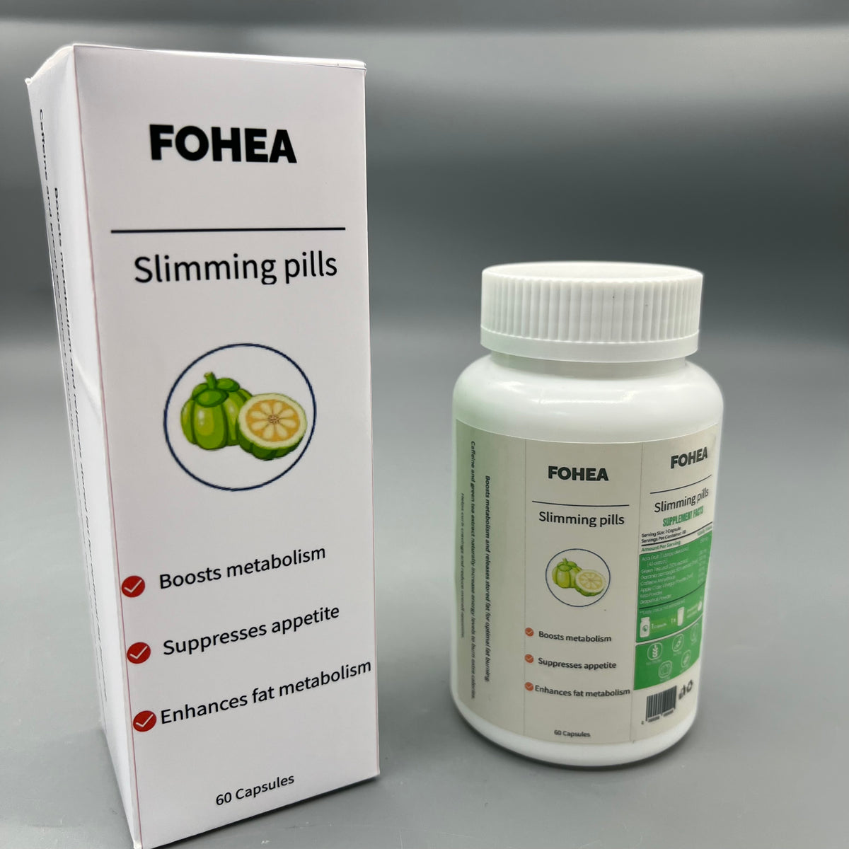 FOHEA  Slimming pills  Garcinia Cambogia Dietary Supplement Capsules, Supports Metabolism & Fat Management, 60 Capsules Per Bottle
