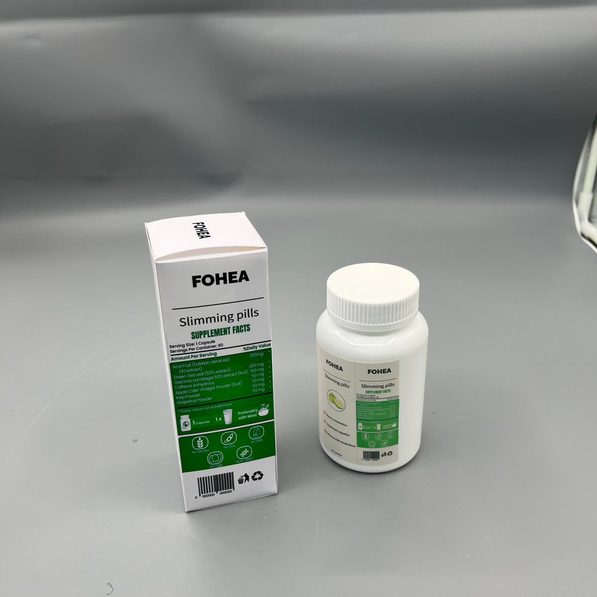 FOHEA  Slimming pills  Garcinia Cambogia Dietary Supplement Capsules, Supports Metabolism & Fat Management, 60 Capsules Per Bottle
