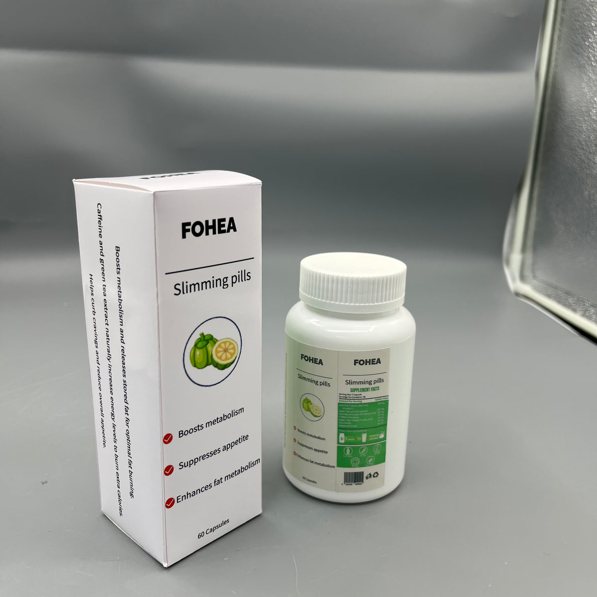 FOHEA  Slimming pills  Garcinia Cambogia Dietary Supplement Capsules, Supports Metabolism & Fat Management, 60 Capsules Per Bottle
