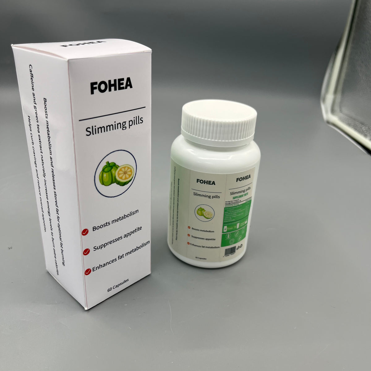 FOHEA  Slimming pills  Garcinia Cambogia Dietary Supplement Capsules, Supports Metabolism & Fat Management, 60 Capsules Per Bottle
