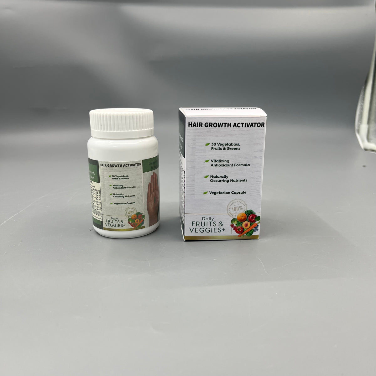 HAIR GROWTH ACTIVATOR   Dietary supplements for human beings Daily Fruits & Veggies Vitamin Supplement, Vegetarian Capsules with Natural Plant Nutrients for Hair Health
