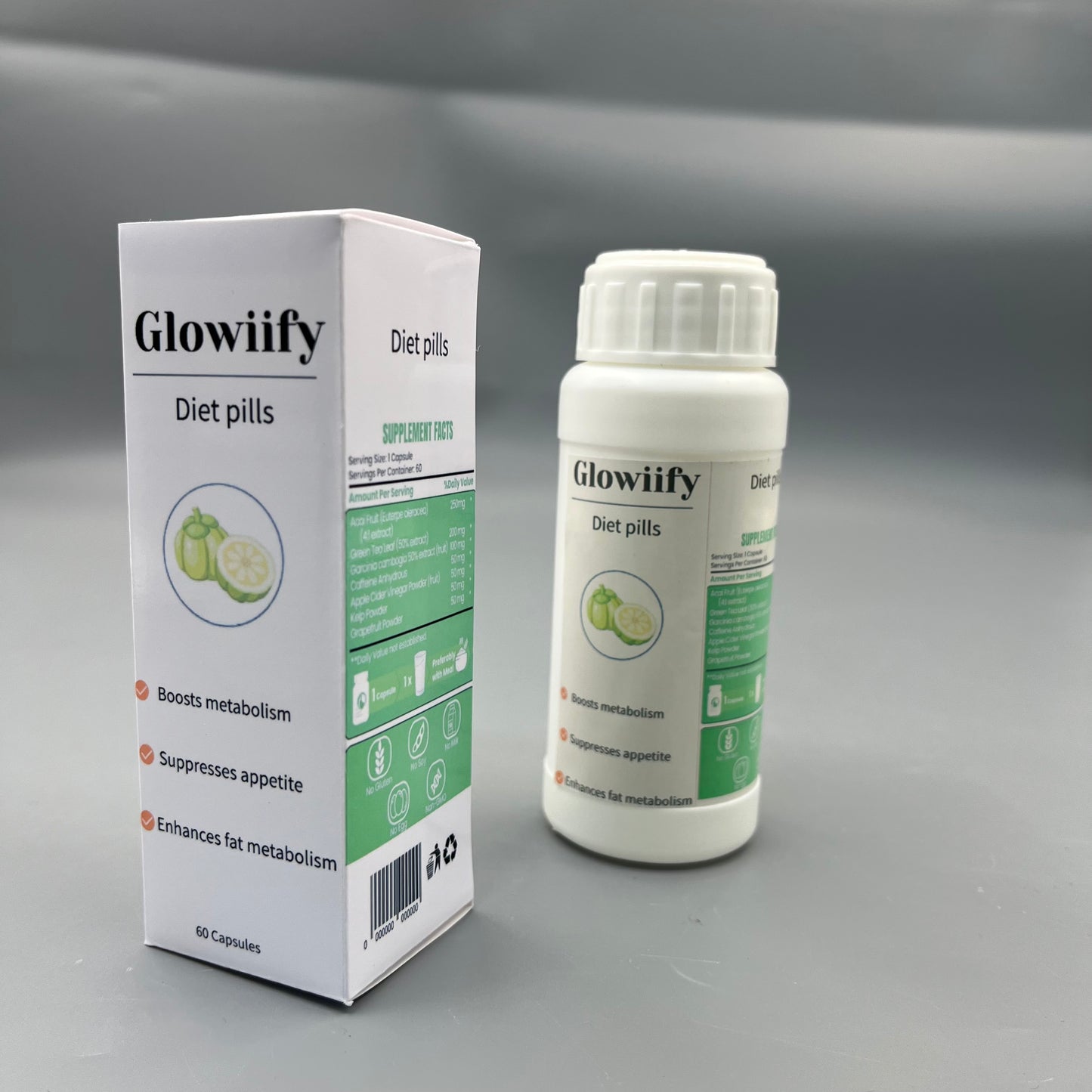 Glowiify Diet pills Garcinia Cambogia Extract Metabolism Boost Appetite Suppress Capsule
