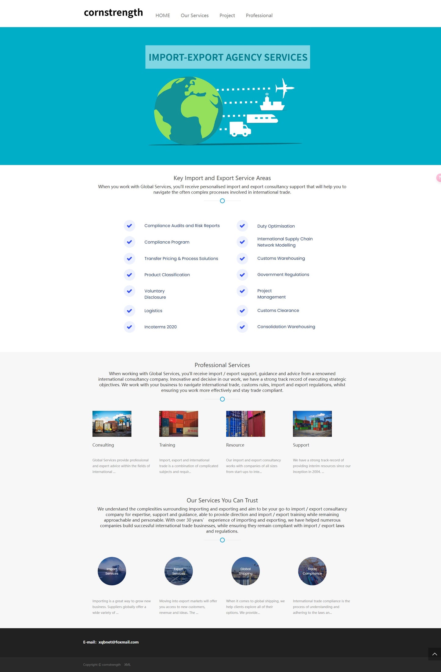 cornstrength import-export agency services